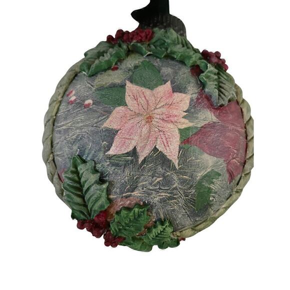 Handmade one of a kind Christmas Ornament Poinsetta - Picture 3 of 10